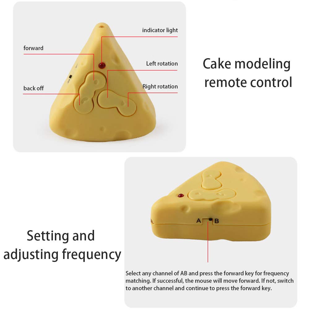 Remote Control Mouse for Cats, Electric Plush Mouse with Cheese Remote Control, Cat Toy